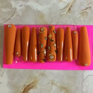 Xl Dark Orange Nails